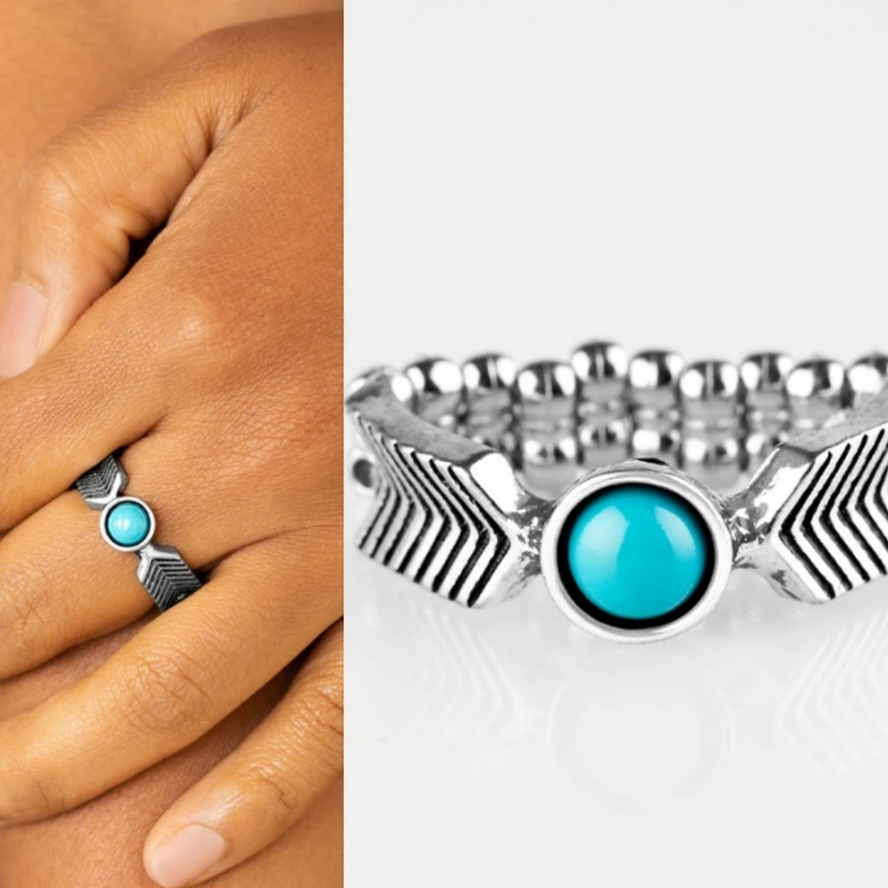 Silver and turquoise ring